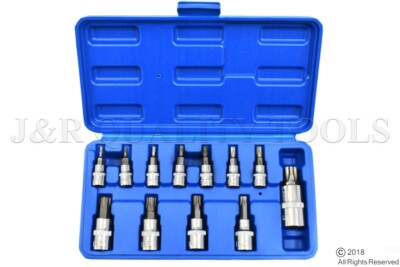 12PC 6pt Star Lobe Torx Star Plus Bit Socket Set