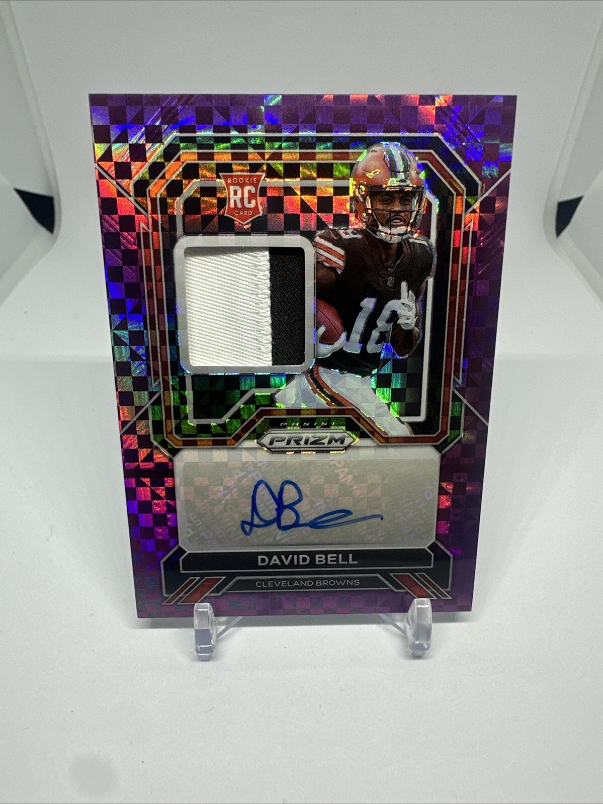 2022 Prizm David Bell Rookie Patch Auto RPA RC Purple Power /49 SSP #RPA-DB