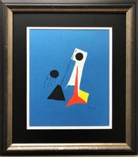 Miro "La Lune" (The Moon) Rare Custom Framed Abstract Surrealism Art Lithograph 