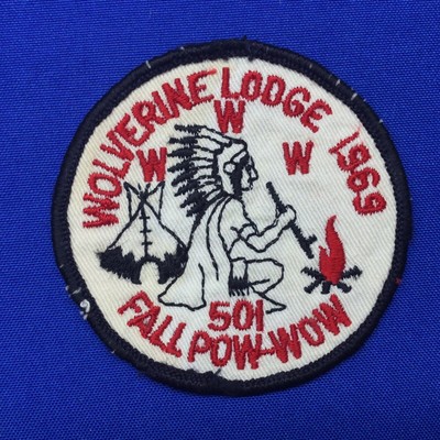 Boy Scout Wolverine Lodge 501 1969 Fall Pow-Wow Order Of The Arrow Patch 239B2
