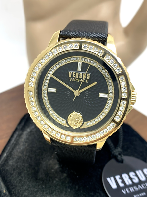 Versus by Versace Women's Watch VSPLM2521 Black Dial Gold Case