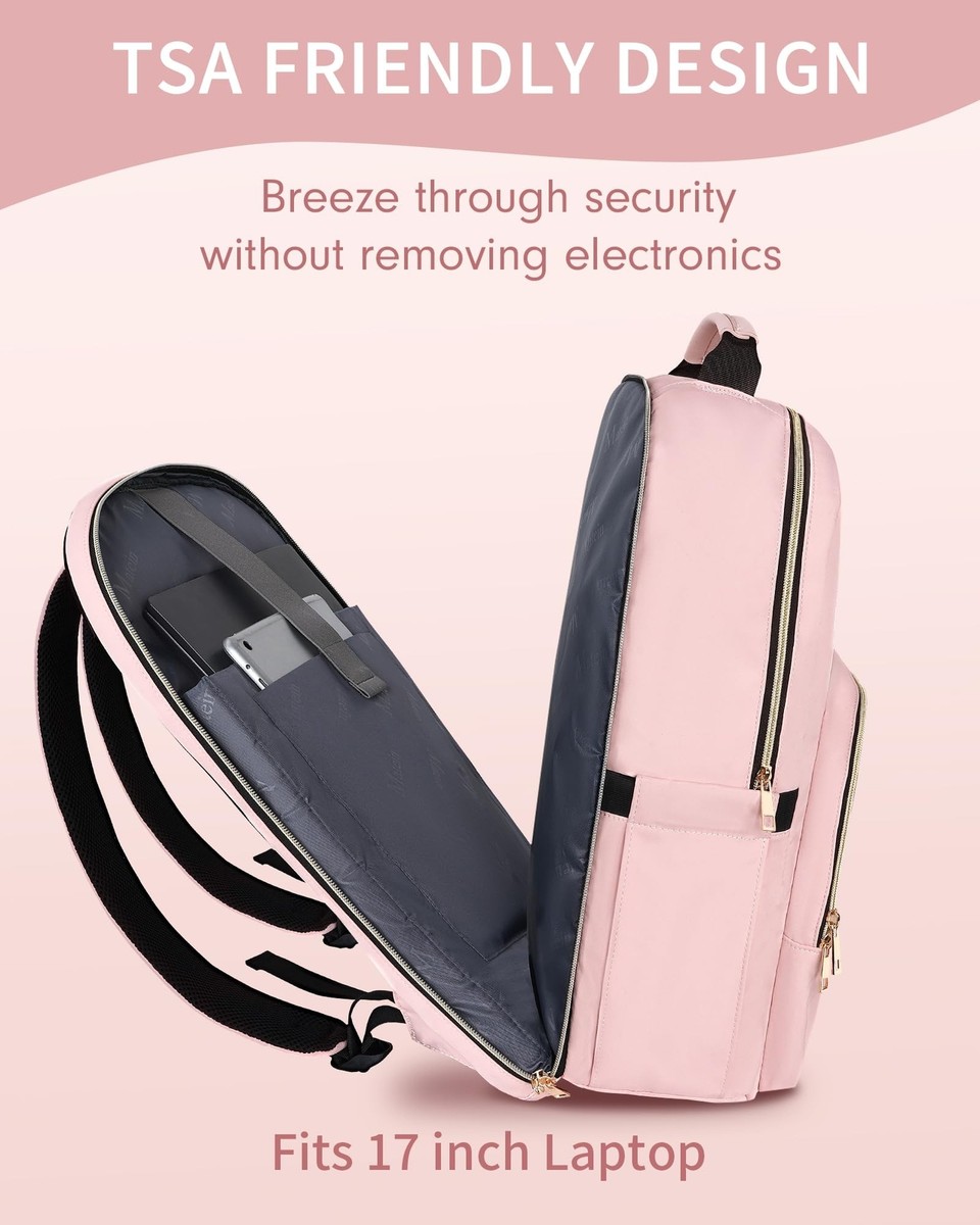 MATEIN 17 Inch Laptop Backpack for Women, Pink Travel Backpack Personal Item ... | eBay MATEIN 17 Inch Laptop Backpack for Women, Pink Travel Backpack Personal Item ... | eBay