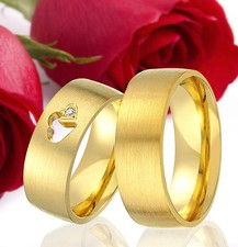 2 SILBER Partner Ringe Trauringe Eheringe Gravur Gratis GOLD Plattiert T321