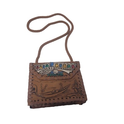 Embossed Hand Decorated Venezia Venice Italy Strap Bag Purse Small 