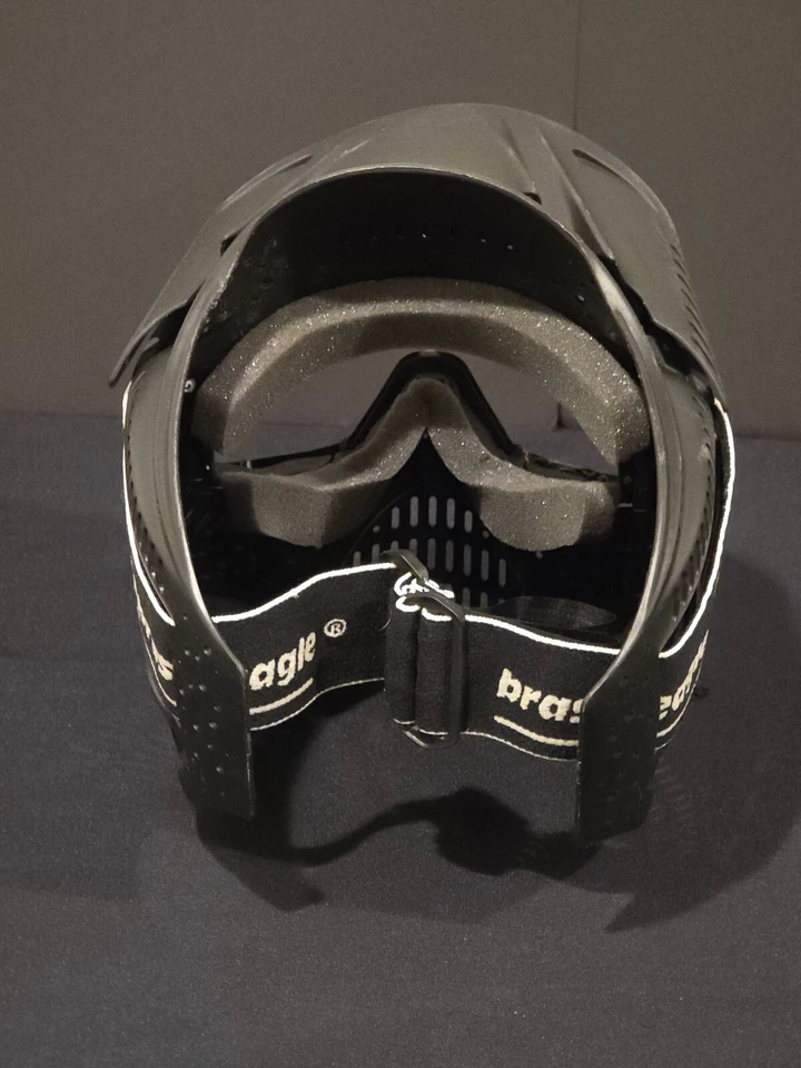 Máscara de paintball de águila de latón negras gafas integrales con visera - Limpias Foto 2 de 4