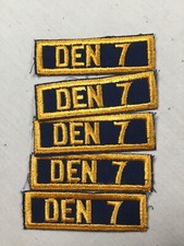 Cub Scout Den Number 7 set of 5 plastic back BSA Rank Patch
