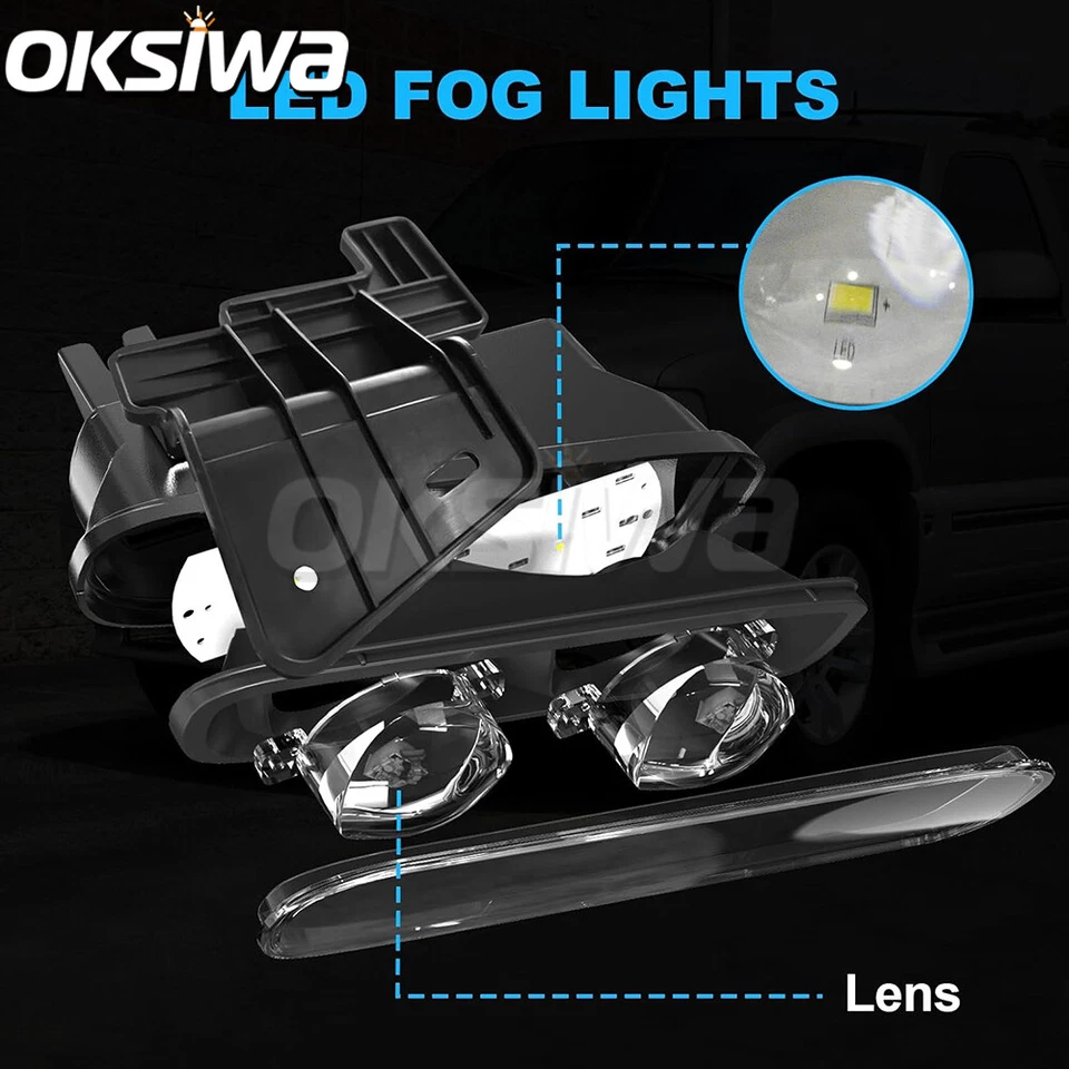 Luzes de neblina de LED para 1999-2002 Chevy Silverado 2000-2006 lâmpada frontal Suburban Tahoe - Imagem 3 de 4