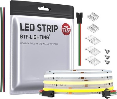 BTF-LIGHTING FCOB SPI COB CCT LED-Streifen 3M WS2811 IC Dimmbar Chasing