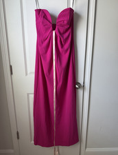 Lulus Thula Magenta Cutout U-Bar Column Maxi Dress size L- New With Tags