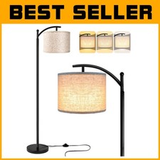 Modern Floor Lamp with 3 Color Temperatures - Beige Shade