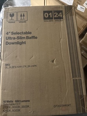Sunco Thin Led Ceiling Lights Lighting 4'' Ultra 10w 2700k 5000k 24pack Free Ship