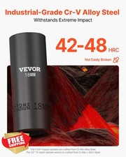 VEVOR 1/2" Drive 65pc Impact Socket Set, SAE and Metric, Cr-V Steel