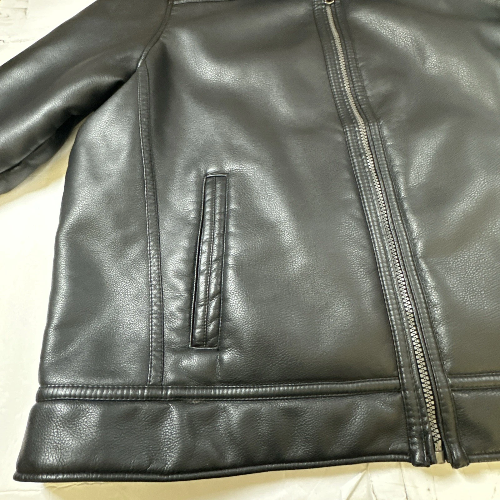 Roundtree & Yorke Big Man Faux Fur Jacket Fleece Lined Heavy Weight Black 2XB - product detail image 2