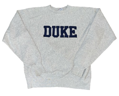 Vintage Duke University Sweatshirt XL Gray Crew Neck Soffe Super Sweats Tag USA