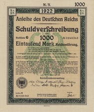 Obligacje / obligacje Rzeszy Niemieckiej 1922