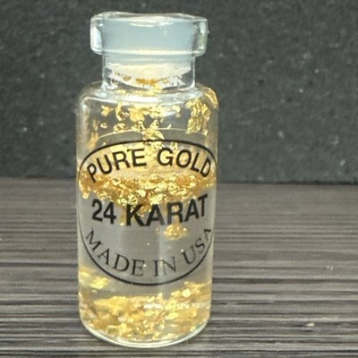 Pure 24 karat Gold Flakes in a Bottle  Made in USA