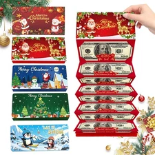 5Pack Christmas Cash Gift Envelopes – 10 Slot Money Holders for Xmas Party