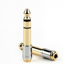 6.35Mm 1/4 Inch Male to 3.5Mm 1/8 Inch Female Headphone Adapter - 24K Gold-P