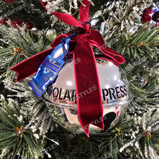 The Polar Express Large 4" Silver Bell Christmas Tree Decoration Ornament New