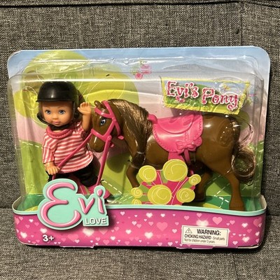 NEW & SEALED Evi's Pony 5'' Doll & Accessories Set Evi Love w/ Horse Black Helmet