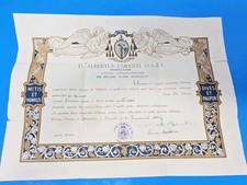 VINTAGE ORIGINAL CERTIFICATE DOCUMENT FOR 1st CLASS RELIC LOT #5