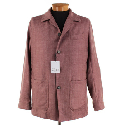 Atelier Munro NWT Wool Blend Informal Jacket Size 54 (44 US) In Red Chevron
