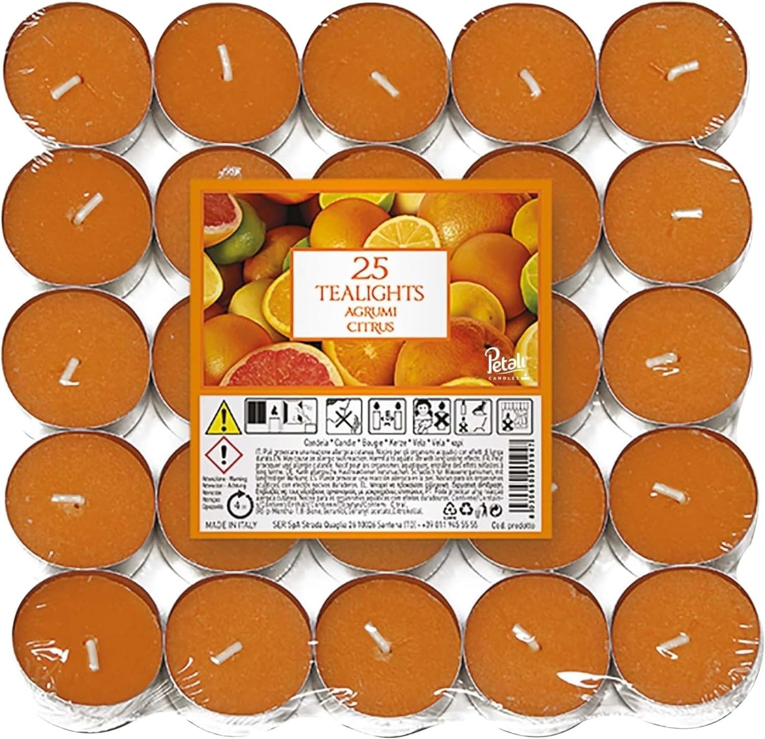 Price's Scented Tealight Candles 25 Pack 4hr Burn Time - Citrus - Image 2