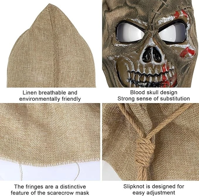 Scarecrow Mask Batman Horror Halloween Cosplay Latex Bat Man Scary Scare Crow 3! - Image 4 of 4