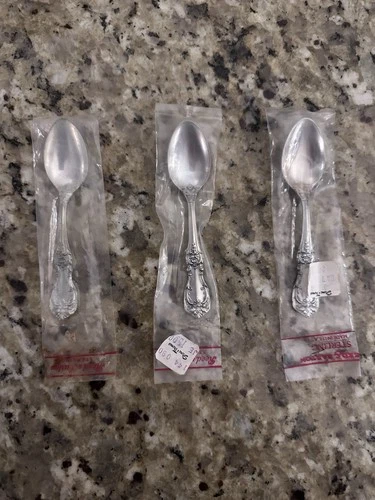 LOT of 3 NEW Sterling Silver Burgundy By Reed & Barton Demitasse Spoon