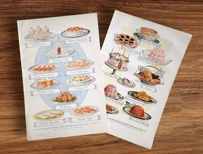 Vintage 30er Jahre Kuchen Pudding Party Fingerfood Hochzeitstorte Buch Druck Bilder 