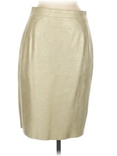 Elie Tahari Women Brown Faux Leather Skirt 6