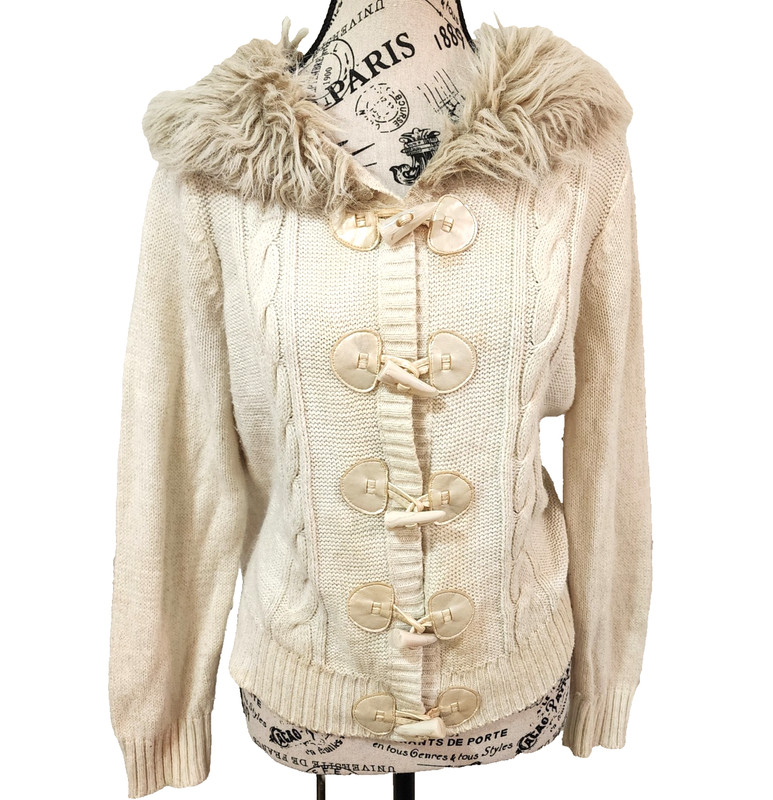 JUSTICE beige knit jacket- size 20