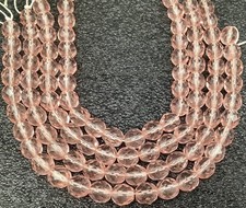 50 Beads Czech Rose Pink Round Faceted fire Polished Glass beads-8mm