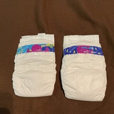 2 2000 Vintage Luvs PLASTIC Diapers Size 3 - Barney Character