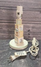 Ceramic Alphabet Blocks Baby Nursery Lamp Star Pull Chain No Shade Works