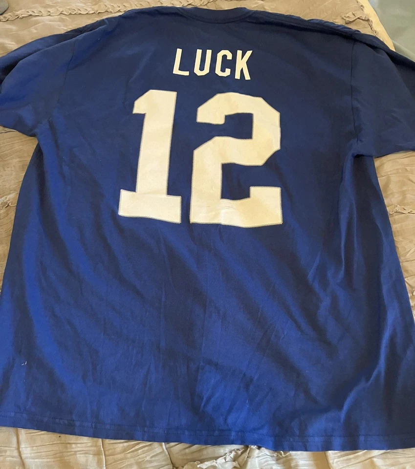 ANDREW LUCK Indianapolis COLTS Fútbol MAJESTUOSO Jersey Estilo XL Camisa Azul NFL Foto 2 de 4