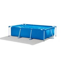 Pool Central 8-Ft Royal Blue and White Frame Rectangular Pool with Filter Pump