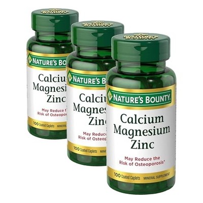 Nature's Bounty Calcium Magnesium & Zinc Caplets, Immune & Bone Health, Daily