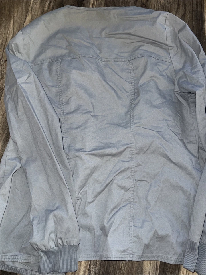 Cherokee Workwear Women Core Stretch Zip Front Warm-Up Jacket 4315 Grey Sz L - Image 4 of 4