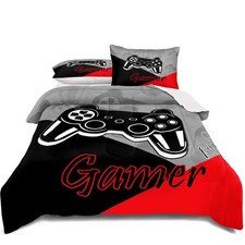 Gaming Bedding Set Full Size Game Comforter Set for Boys Girls Teens Soft Mic...