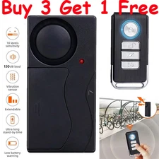 Wireless Motorcycle Bike Alarm Anti-Theft Vibration USB Rechargeable with Remote