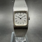 Seiko Tank Watch Women 16mm Silver Dial Silver Tone Rectangle 16-3269 New BattAB