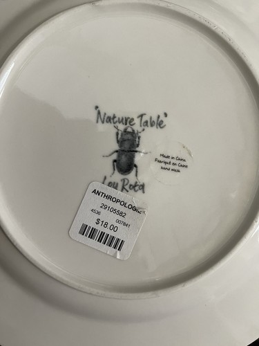Anthropologie Lou Rota Nature Table Dessert Plate Scarlet Ibis Bird Holiday Red - Picture 5 of 8