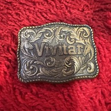 Vivitar Cameras Vintage Horses Western Brass Belt Buckle
