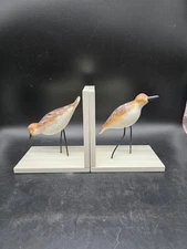 Sandpiper Shorebird Wooden Bookends 2007 From OfficeMax