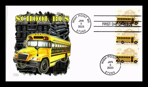 DR JIM STAMPS US COVER SCHOOL BUS ADDITIONAL OUNCE FDC PANDA CACHET