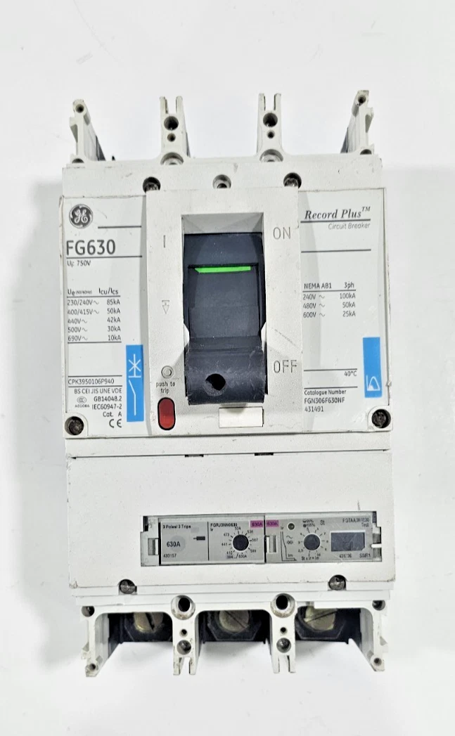 GENERAL ELECTRIC FGRJ3NN0630 Used Working Power Distribution Circuit Breaker