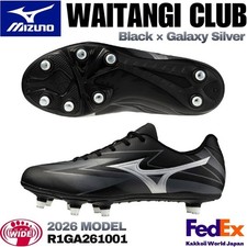 MIZUNO Stivali Rugby WAITANGI CLUB Nero/Galaxy Silver R1GA261001 SUPER WIDE SG