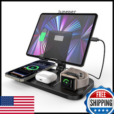 4-in-1 Wireless Charger for iPhone 17-13, Apple Watch, AirPods & iPad Charging