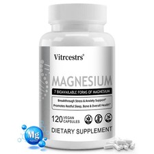 7-In-1 Magnesium Complex,Enhances Nutrient Absorption,Energy Creation 120 Caps